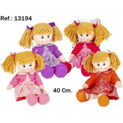 Peluche Muneca Trapo Jersey 4 Colores 50Cm