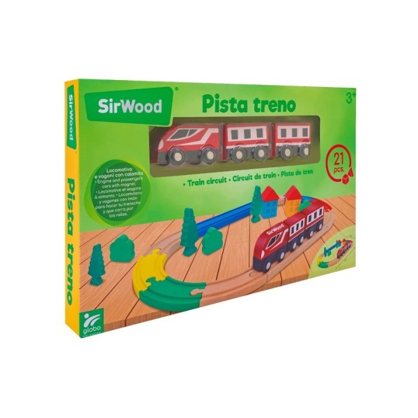 Pista Treno Magnetico In Legno 21Pz
