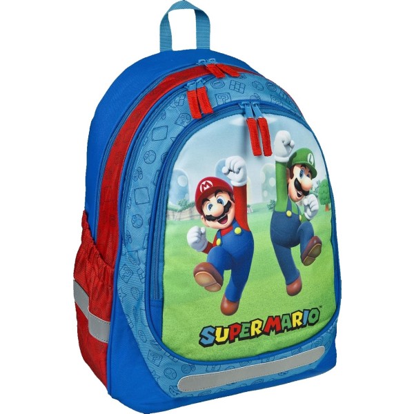 Super Mario Mochila Con Bolsillo Frontal 44Cm