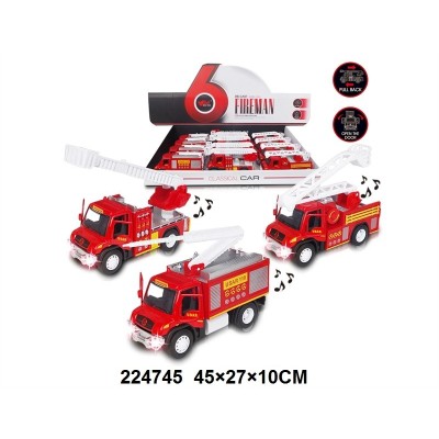 Camión De Bomberos De Dos Puertas Con Luz Y Música 12 Piezas / Caja Tamañ:1:38
