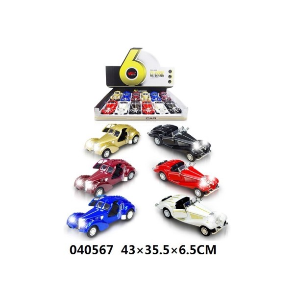 Coche Clásico De Dos Puertas Con Luces/Música 1:24