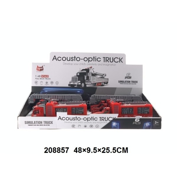 Camión De Bomberos Con Luz Y Sonido, 3X1.5V Ag13 Incluyendo Batería 1:48 48X9.50X25.50Cm