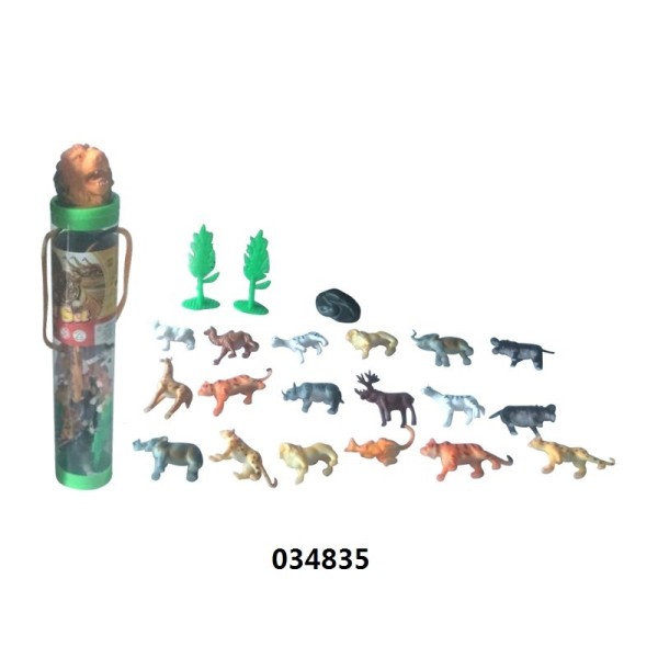 Juguetes De Animales Con Tubo 18Pcs 5Cm
