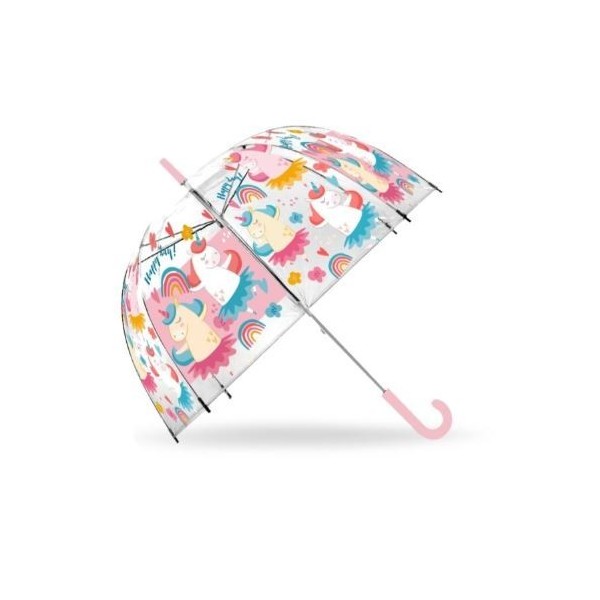 Unicornio Paraguas Transparente Manuel 46Cm