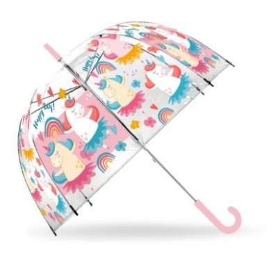 Unicornio Paraguas Transparente Manuel 46Cm
