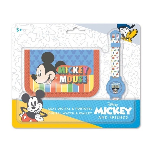Mickey Set Reloj Digital Con Billete