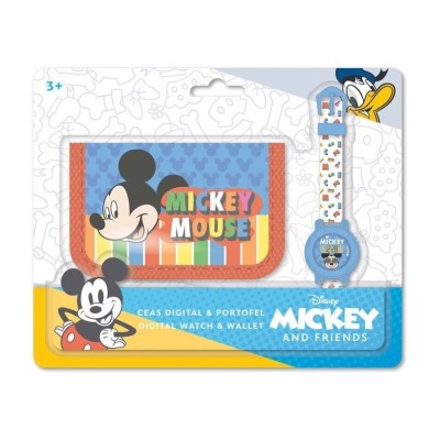 Mickey Set Reloj Digital Con Billete
