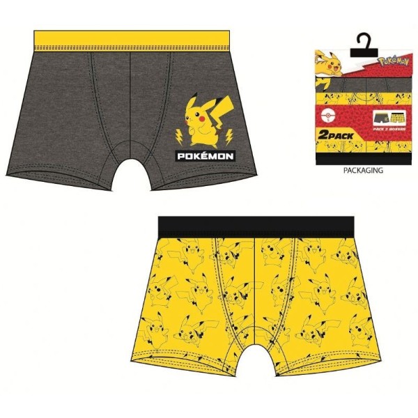 Pokemon Pikachu Pack 2 Boxers Para Adulto S/M/L/Xl