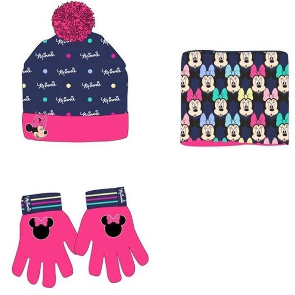 Disney Minnie Set 3Pcs Braga De Cuello+Guantes+Gorro