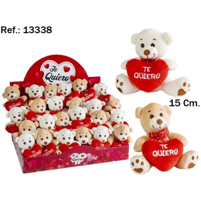 Oso Peluche Corazon Te Quiero 15Cm. 2 Col. En Exp. (20)