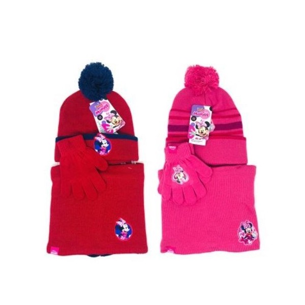 Disney Minnie Set 3Pcs  Gorro Guantes Y Braga Minnie Mouse
