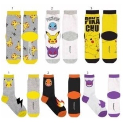 Pokemon Pikachu Pack 3 Calcetines Talla Niños