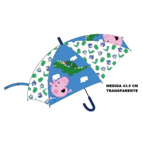 Peppa Pig Paraguas Transparente Auto 46Cm