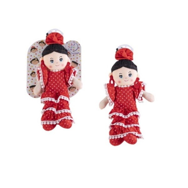 Peluche Muneca Trapo Lunares 40Cm-Flamenco